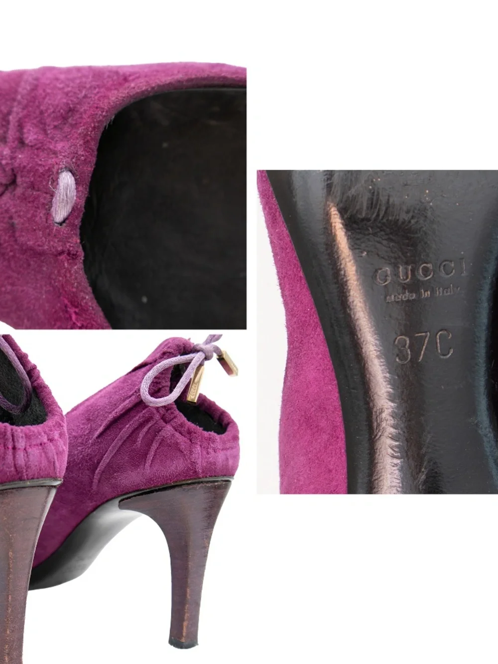 RARE Gucci Tom Ford Era Purple Suede Pointed Toe Pumps Women’s EU 37C US 7 UK 4